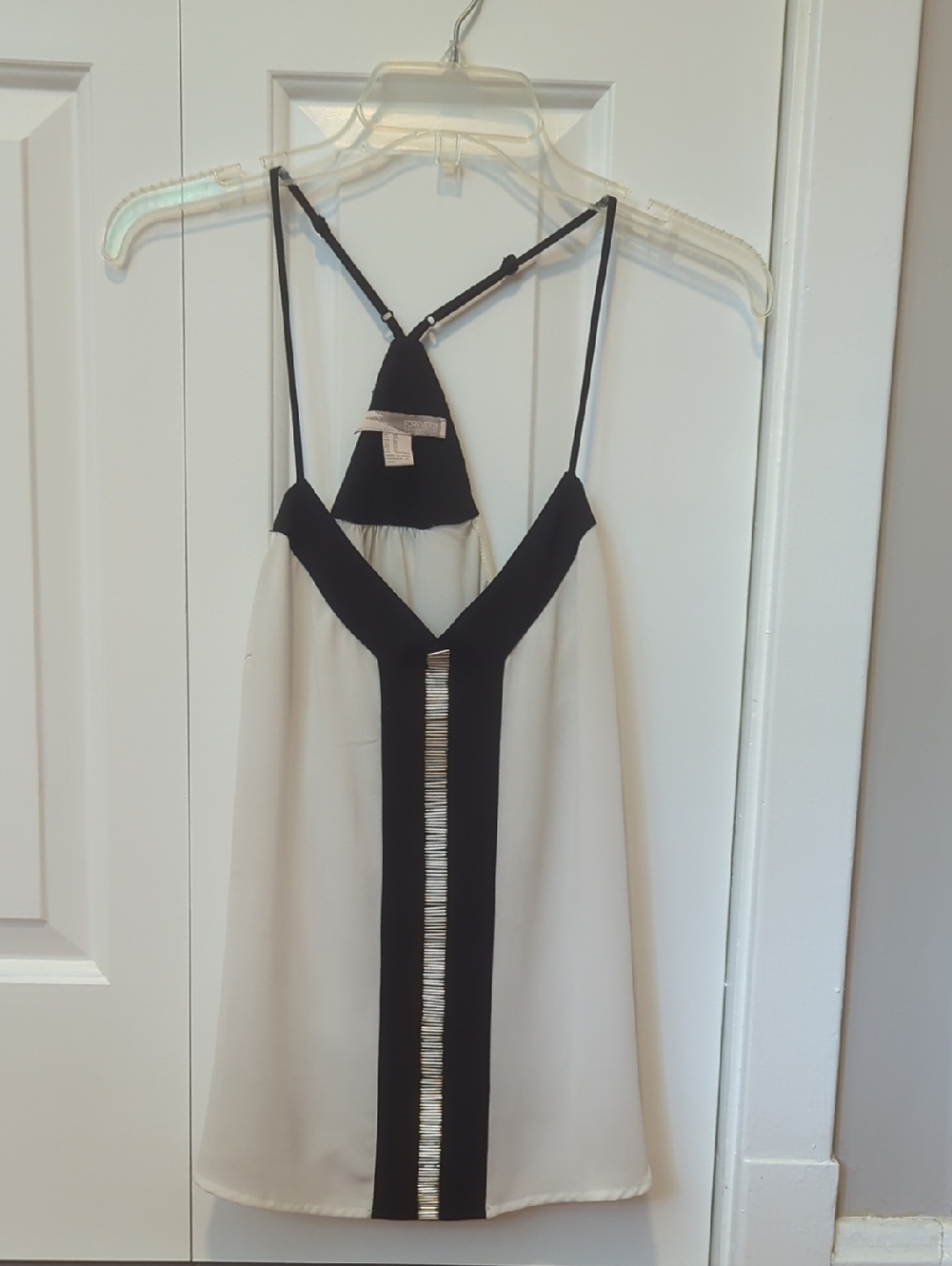 Black & White Strappy Going Out Racerback Flowy Tank Top